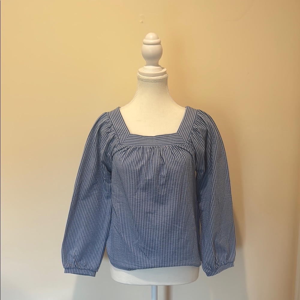 J. Crew Blue Striped Women's Top